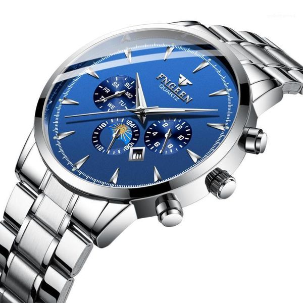 wristwatches fngeen 2021 luxury men's watches quartz wristwatch black steel waterproof decoration business watch male clock reloj hombr, Slivery;brown
wristwatches fngeen 2021 luxury men's watches quartz wristwatch black steel waterproof decoration business watch male clock reloj hombr, Slivery;brown