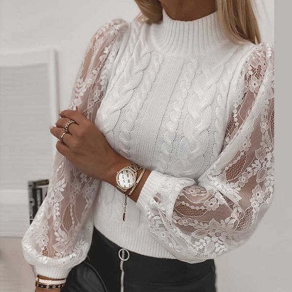 women's sweaters women elegant lace patchwork knitted spring long lantern sleeve pullover casual half turtleneck sweater jumper w6v5, White;black
women's sweaters women elegant lace patchwork knitted spring long lantern sleeve pullover casual half turtleneck sweater jumper w6v5, White;black