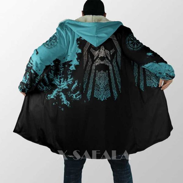 men's wool & blends viking totem crow eagle all over 3d printed thick warm hooded cloak for men windproof fleece casual-17, Black
men's wool & blends viking totem crow eagle all over 3d printed thick warm hooded cloak for men windproof fleece casual-17, Black