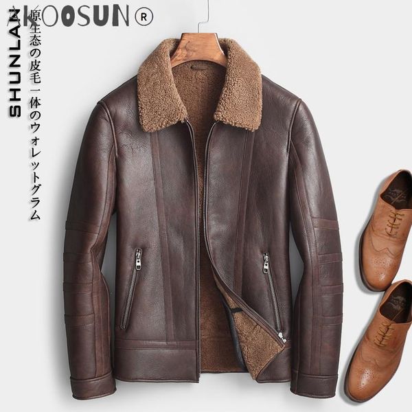 men's leather & faux akoosun short genuine jacket men sheep shearling coat luxury mens sheepskin wool fur jackets man 2021 kj1279, Black
men's leather & faux akoosun short genuine jacket men sheep shearling coat luxury mens sheepskin wool fur jackets man 2021 kj1279, Black