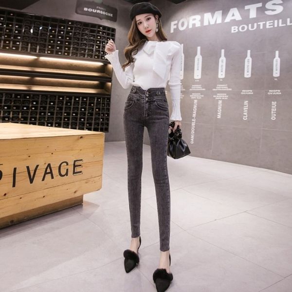 women's jeans women waist high buttons brim thin pencil pants fashion office adjustment ladies denim long on casual ankle jeans 7nyt, Blue
women's jeans women waist high buttons brim thin pencil pants fashion office adjustment ladies denim long on casual ankle jeans 7nyt, Blue