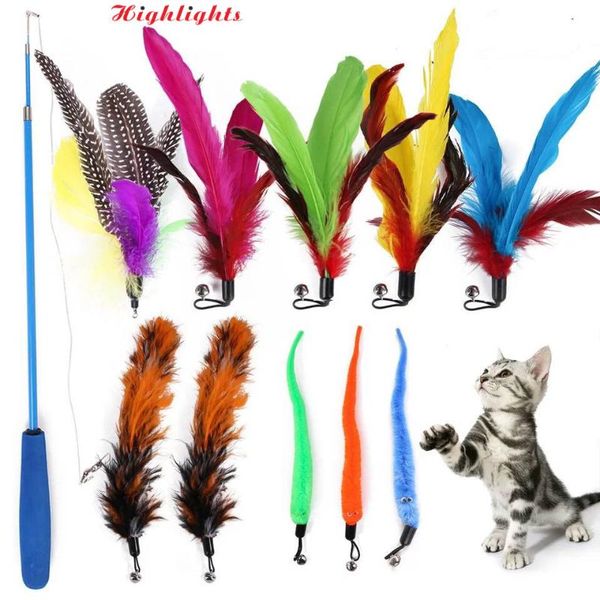 cat toys 10 pcs replacement feather toy set, teaser wand for kitten having fun exercise playing without the stick 
cat toys 10 pcs replacement feather toy set, teaser wand for kitten having fun exercise playing without the stick