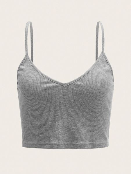 solid rib-knit cami n0d4#, White
solid rib-knit cami n0d4#, White