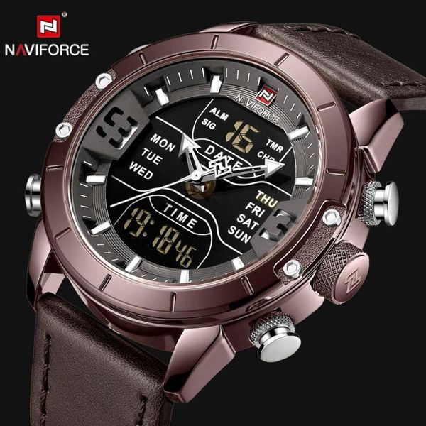 wristwatches naviforce military sports led digital watches men waterproof quartz analog clock genuine leather strap fashion dress wrist watc, Slivery;brown
wristwatches naviforce military sports led digital watches men waterproof quartz analog clock genuine leather strap fashion dress wrist watc, Slivery;brown