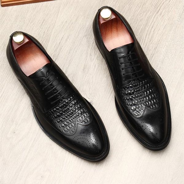 arrivals dress shoes genuine leather oxford shoe for men crocodile pattern formal wedding office brogue business g136, Black
arrivals dress shoes genuine leather oxford shoe for men crocodile pattern formal wedding office brogue business g136, Black