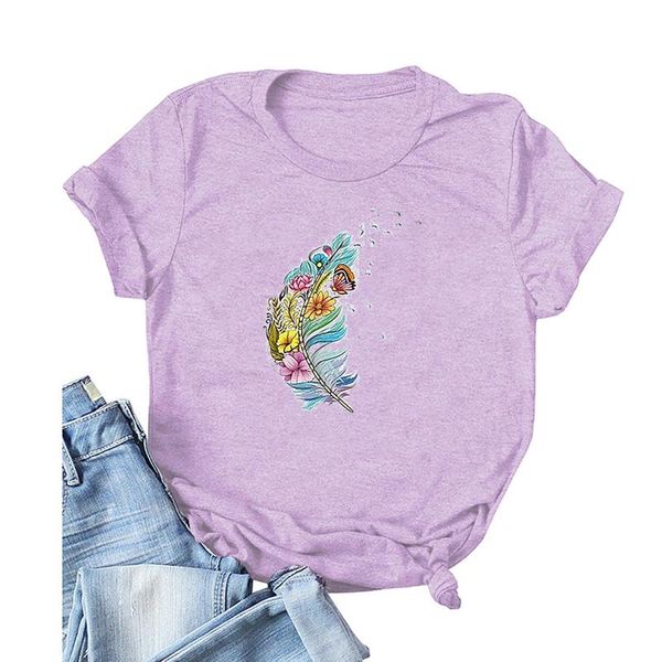 6colorful feather print women t-shirt summer graphic t shirts o-neck short sleeve female plus size clothing ropa mujer women's, White
6colorful feather print women t-shirt summer graphic t shirts o-neck short sleeve female plus size clothing ropa mujer women's, White