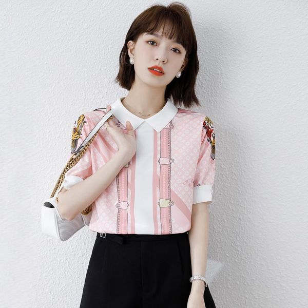 women's blouses & shirts chikichi printed chiffon women 2021 summer retro short-sleeved collar stitching t-shirt plus size ladies, White
women's blouses & shirts chikichi printed chiffon women 2021 summer retro short-sleeved collar stitching t-shirt plus size ladies, White