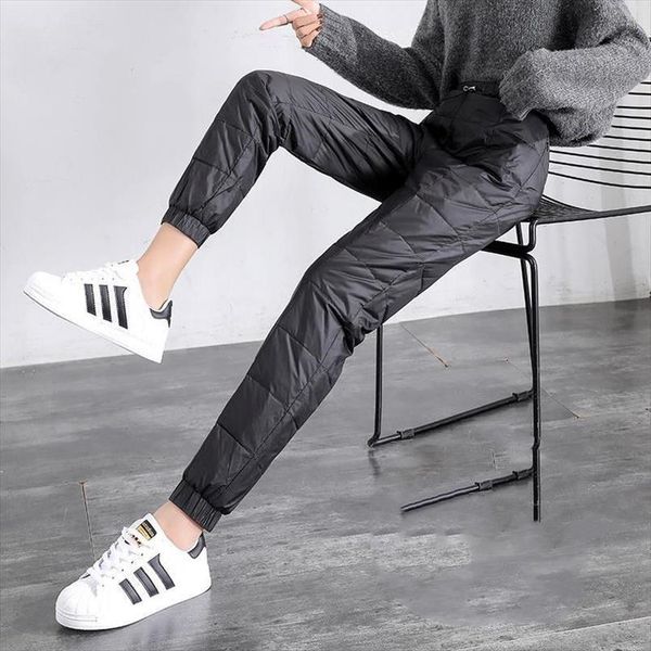 down padded winter warm women capri outside cotton trousers high waist casual sporting plus size loose, Black;white
down padded winter warm women capri outside cotton trousers high waist casual sporting plus size loose, Black;white