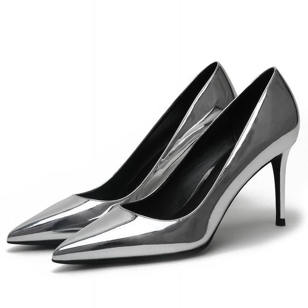 dress shoes 2021 spring high heels pointed toe office lady thin sliver woman pumps f0048, Black
dress shoes 2021 spring high heels pointed toe office lady thin sliver woman pumps f0048, Black