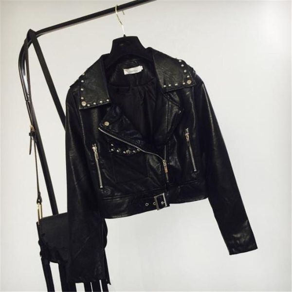 women's leather & faux brand motorcycle jackets women winter pu coats fall rivet outerwear jacket coat female veste la chaqueta manteau, Black
women's leather & faux brand motorcycle jackets women winter pu coats fall rivet outerwear jacket coat female veste la chaqueta manteau, Black