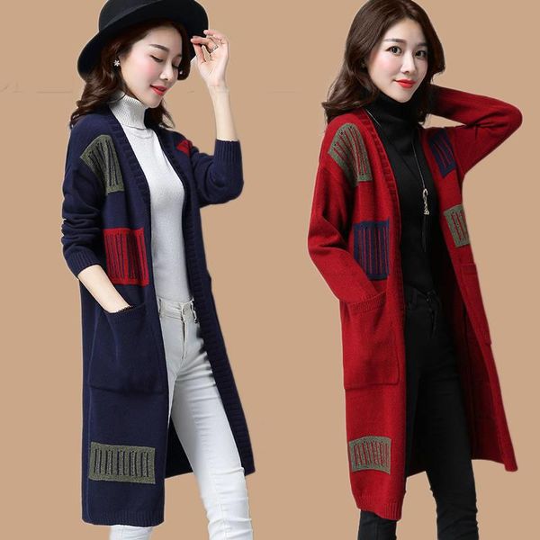 women's knits & tees 2021 spring autumn korean loose long-sleeved sweater women stitching knitted cardigan jacket with pocket long card, White
women's knits & tees 2021 spring autumn korean loose long-sleeved sweater women stitching knitted cardigan jacket with pocket long card, White