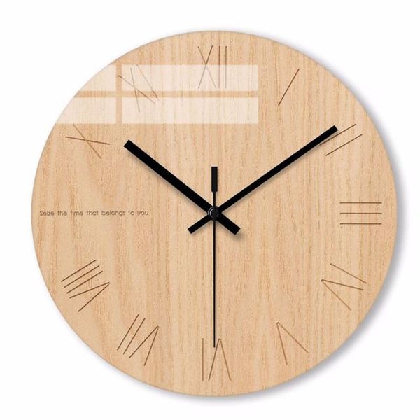 wall clocks home decor silent wooden clock modern design living room decoration