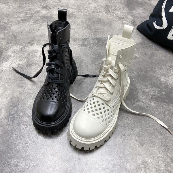 boots ladies summer hollow breathable in the tube thick bottom british style lace-up temperament single boots., Black
boots ladies summer hollow breathable in the tube thick bottom british style lace-up temperament single boots., Black