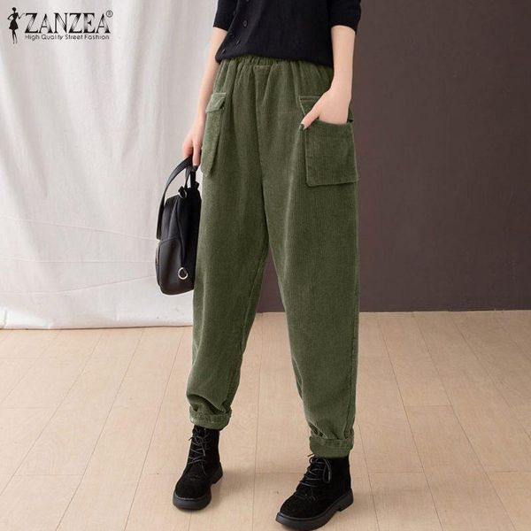 vintage corduroy trousers women's solid harem pants zanzea 2021 casual elastic waist long pantalon palazzo female turnip & capris, Black;white
vintage corduroy trousers women's solid harem pants zanzea 2021 casual elastic waist long pantalon palazzo female turnip & capris, Black;white