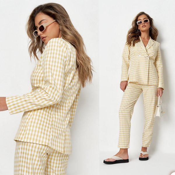 summer light yellow check women pants suits slim fit plaid blazer suit ladies prom party wedding wear(jacket+pants), Black;red
summer light yellow check women pants suits slim fit plaid blazer suit ladies prom party wedding wear(jacket+pants), Black;red