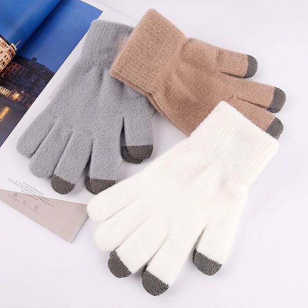 five fingers gloves warm lady embroidered touch screen cute bear winter thickened anti-cold wool knit, Blue;gray
five fingers gloves warm lady embroidered touch screen cute bear winter thickened anti-cold wool knit, Blue;gray