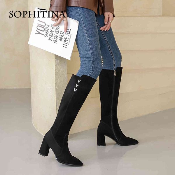 sophitina mature style knee-high boots woman strentch fabric pointed toe suede high hoof heel zipper slim long boots shoe po827 210513, Black
sophitina mature style knee-high boots woman strentch fabric pointed toe suede high hoof heel zipper slim long boots shoe po827 210513, Black