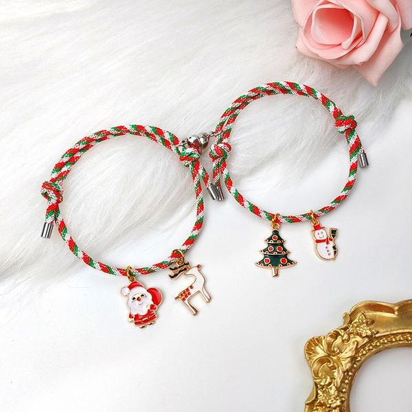 charm bracelets winter romantic santa tree snowman elk pendant men women couple bracelet heart-shaped magnet phase attraction rope chain jew, Golden;silver
charm bracelets winter romantic santa tree snowman elk pendant men women couple bracelet heart-shaped magnet phase attraction rope chain jew, Golden;silver