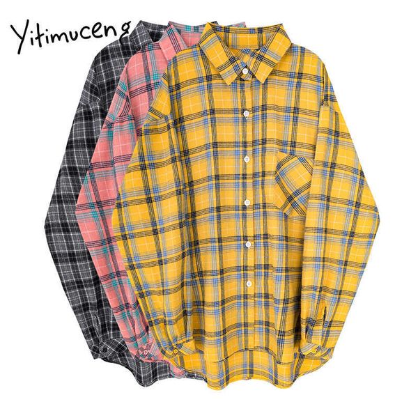 yitimuceng blouse women long sleeve loose style clothing pocket plaid shirts vintage office lady spring elegant fashion 210601, White
yitimuceng blouse women long sleeve loose style clothing pocket plaid shirts vintage office lady spring elegant fashion 210601, White