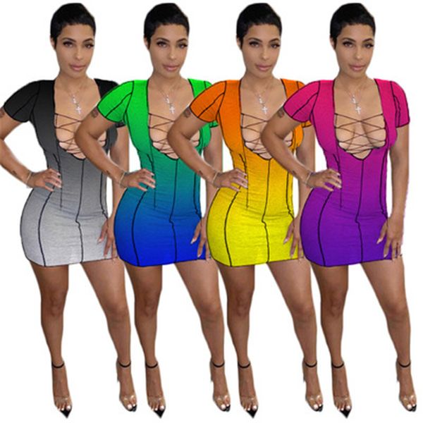 womens line gradient color dresses fashion trend short sleeve high waist skinny skirts designer summer female casual v-neck bandage slim dre, Black;gray
womens line gradient color dresses fashion trend short sleeve high waist skinny skirts designer summer female casual v-neck bandage slim dre, Black;gray
