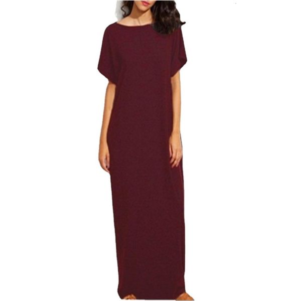 casual short sleeve long loose dress, Black;gray
casual short sleeve long loose dress, Black;gray