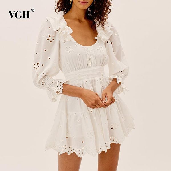 casual dresses vgh patchwork ruffle lace up white dress female square collar long sleeve high waist embroidery mini women's 2021, Black;gray
casual dresses vgh patchwork ruffle lace up white dress female square collar long sleeve high waist embroidery mini women's 2021, Black;gray