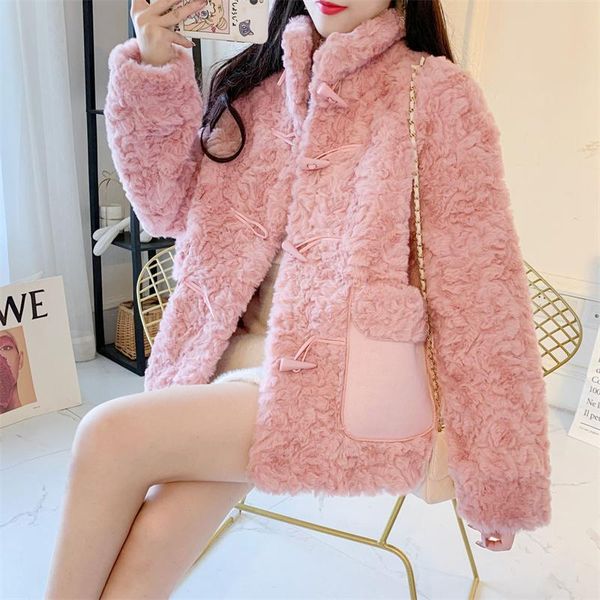 women's wool & blends 2021 winter jackets lamb cashmere coat small thickened fur imitation short parka, Black
women's wool & blends 2021 winter jackets lamb cashmere coat small thickened fur imitation short parka, Black