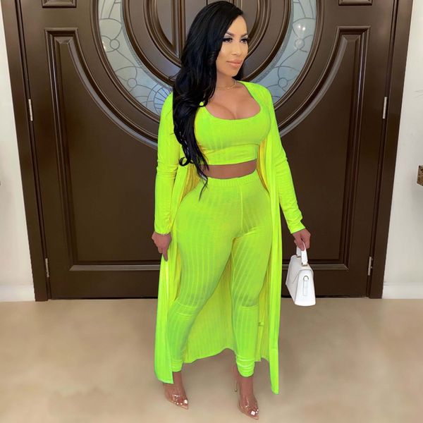 neon green ribbed 3 piece set women autumn long cardigan crop and pants set party club outfits matching sets for women, Black;white
neon green ribbed 3 piece set women autumn long cardigan crop and pants set party club outfits matching sets for women, Black;white