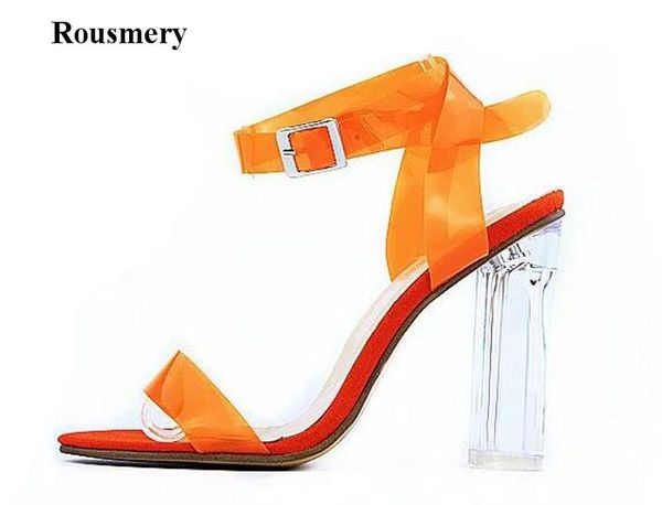 women fashion plastic ankle strap transparent thick heel sandals ladies summer candy color high dress shoes, Black
women fashion plastic ankle strap transparent thick heel sandals ladies summer candy color high dress shoes, Black