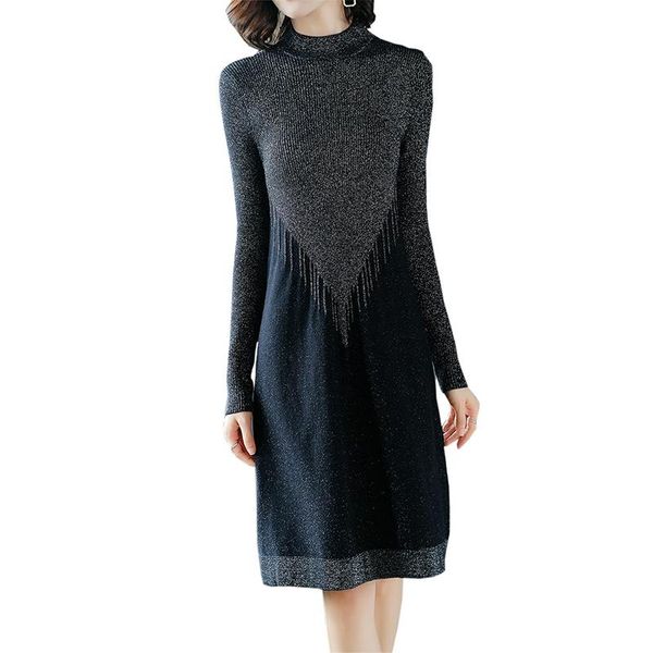 casual dresses women long sweaters dress 2021 winter turtleneck knitted knee-length loose ladies elegant bottom fp1760, Black;gray
casual dresses women long sweaters dress 2021 winter turtleneck knitted knee-length loose ladies elegant bottom fp1760, Black;gray