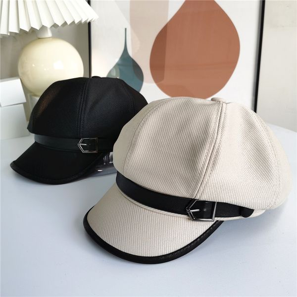 2021 octagonal hat lady spring retro british beret button leather brim korean edition tide sunshade cap, Blue;gray
2021 octagonal hat lady spring retro british beret button leather brim korean edition tide sunshade cap, Blue;gray