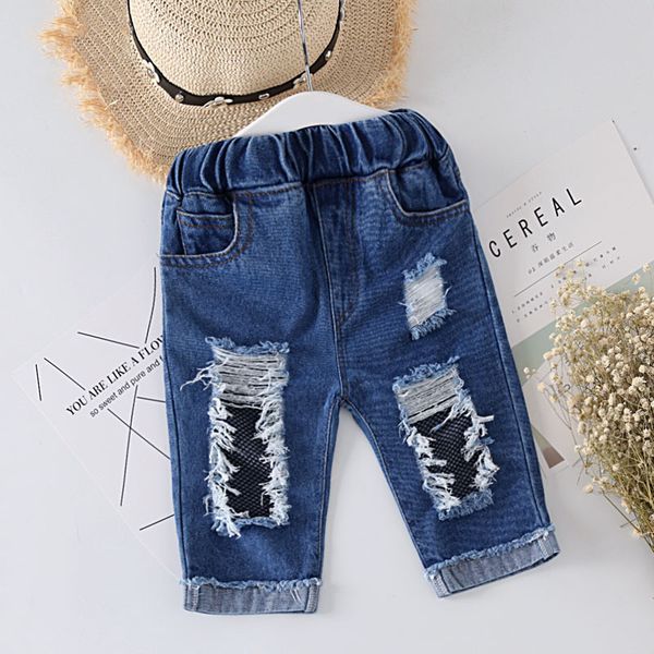3-7y children's ripped jeans spring clothing boys girls casual rrousers toddler kids pants 210515, Blue
3-7y children's ripped jeans spring clothing boys girls casual rrousers toddler kids pants 210515, Blue