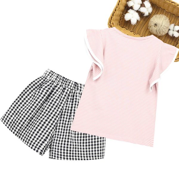 kids summer clothes girls plaid pattern girl clothes tshirt + short outfit for girls casual style childrens clothing, White
kids summer clothes girls plaid pattern girl clothes tshirt + short outfit for girls casual style childrens clothing, White