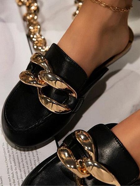 slippers mules feminino corrente de metal chinelos sapatos verão antirrapante elegantes senhoras básico todos os jogos do do pé pn2r, Black
slippers mules feminino corrente de metal chinelos sapatos verão antirrapante elegantes senhoras básico todos os jogos do do pé pn2r, Black