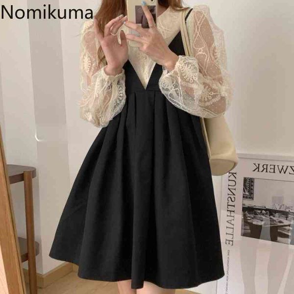 nomikuma korean v-collar sling dress spring high wiast a-line dresses + peter pan collar long sleeve lace shirt sets 6f736 210427, White
nomikuma korean v-collar sling dress spring high wiast a-line dresses + peter pan collar long sleeve lace shirt sets 6f736 210427, White
