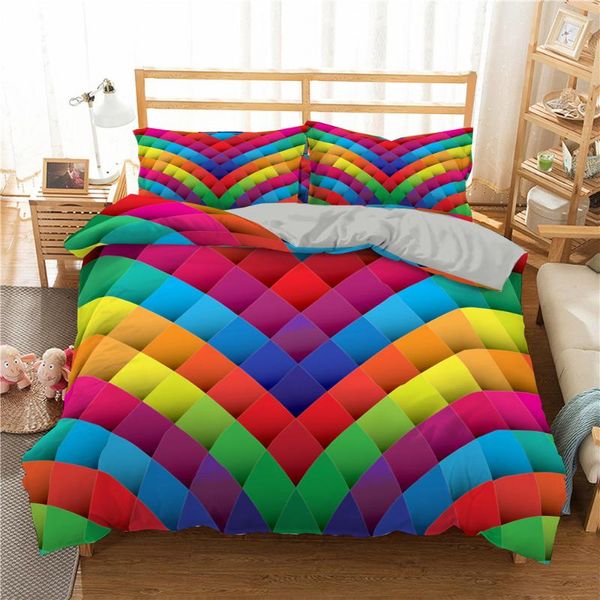 bedding sets block set rainbow duvet cover for kids bedclothes colorful home textile king european bed drop ship
bedding sets block set rainbow duvet cover for kids bedclothes colorful home textile king european bed drop ship