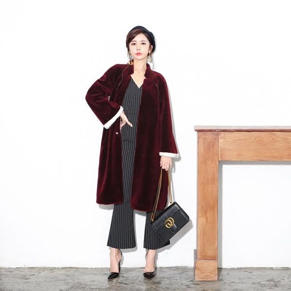 women's fur & faux real coat for women, sheep shearing, wool, winter long coat, clothing 2021, elegant jackets abrigo, Black
women's fur & faux real coat for women, sheep shearing, wool, winter long coat, clothing 2021, elegant jackets abrigo, Black