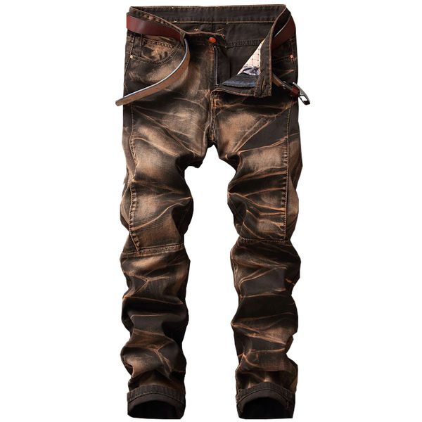 men casual jeans coated slim straight pleated biker jean pants male denim casuals pant plus size 42, Blue
men casual jeans coated slim straight pleated biker jean pants male denim casuals pant plus size 42, Blue