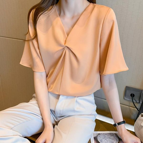 women's blouses & shirts 2021summer the womens and blousesshort sleeve blouse button solid v collar ladies women, White
women's blouses & shirts 2021summer the womens and blousesshort sleeve blouse button solid v collar ladies women, White