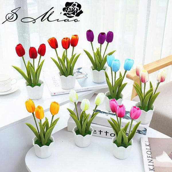 decorative flowers & wreaths artificial flower 3 heads tulip small bonsai simulation plant white plastic flowerpot home office deskparty
decorative flowers & wreaths artificial flower 3 heads tulip small bonsai simulation plant white plastic flowerpot home office deskparty
