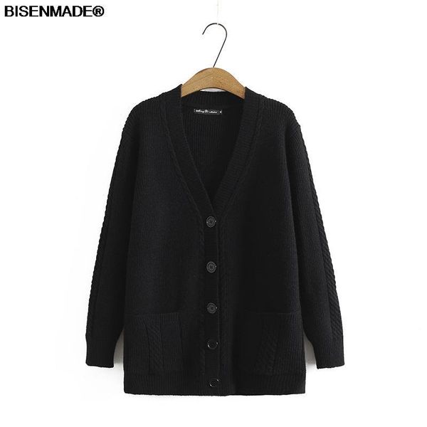 plus size t-shirt autumn winter sweaters women clothes size&curve 2021 knitted jumper casual v neck solid color long cardigan outerwear, Black 
plus size t-shirt autumn winter sweaters women clothes size&curve 2021 knitted jumper casual v neck solid color long cardigan outerwear, Black