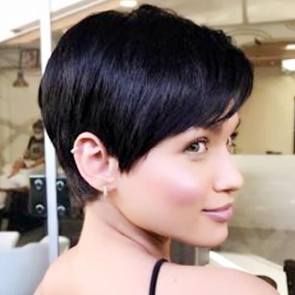 short human hair for black women machine made wig brazilian pixie cut wigs natural color, Black;brown
short human hair for black women machine made wig brazilian pixie cut wigs natural color, Black;brown