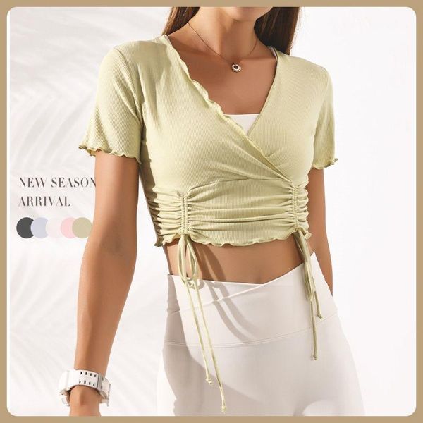 yoga outfit women's t-shirts and drawstring quick-drying short-sleeved slim running sports outer wear tight-fitting clothes
yoga outfit women's t-shirts and drawstring quick-drying short-sleeved slim running sports outer wear tight-fitting clothes