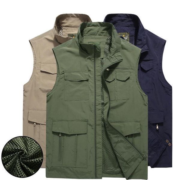 men's vests men thin fishing vest mesh breathable military tooling waistcoat uniform plus size 5xl sleeveless jacket casual wholesale, Black;white
men's vests men thin fishing vest mesh breathable military tooling waistcoat uniform plus size 5xl sleeveless jacket casual wholesale, Black;white