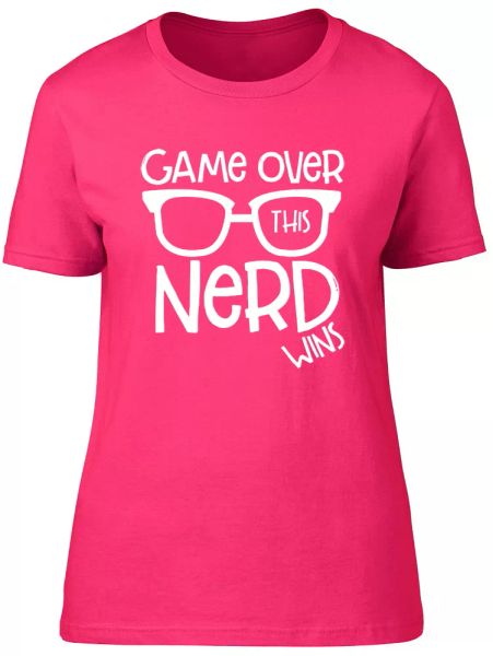 game over this nerd wins glasses funny womens ladies geek t-shirt tee, White;black
game over this nerd wins glasses funny womens ladies geek t-shirt tee, White;black