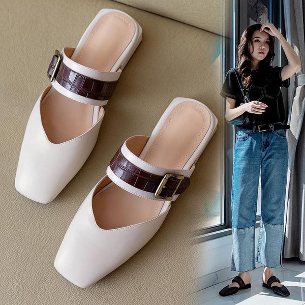 buckle decoration women mules slipper spring summer sling-back low heels pumps 2021 genuine leather wedding office lady shoes slippers, Black
buckle decoration women mules slipper spring summer sling-back low heels pumps 2021 genuine leather wedding office lady shoes slippers, Black
