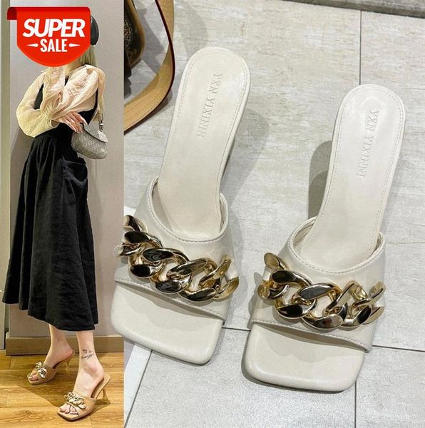 fashion slippers women european and american open-toed flip-flops square head stiletto chain #yi2g, Black
fashion slippers women european and american open-toed flip-flops square head stiletto chain #yi2g, Black