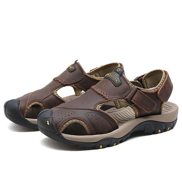 men big size sandals male summer genuine leather casual shoes man soft roman style beach sandals brand men summer men slippers, Black
men big size sandals male summer genuine leather casual shoes man soft roman style beach sandals brand men summer men slippers, Black