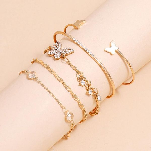 link, chain butterfly bracelets female fashion accessories gifts 5pcs/set bohemian elegance sweet rhinestone gold open, Black
link, chain butterfly bracelets female fashion accessories gifts 5pcs/set bohemian elegance sweet rhinestone gold open, Black