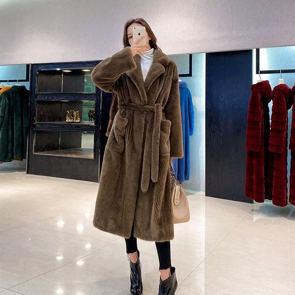 women's fur & faux purple swan mink coat whole real medium long haining, Black
women's fur & faux purple swan mink coat whole real medium long haining, Black